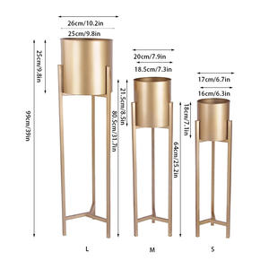 3 इनडोर टिन की शैली धातु गृह हरियाली डिस्प्ले स्टैंड, हटाने योग्य सोने के लोहे के प्लेटर के साथ रहने वाले कमरे और बगीचे की सजावट को बढ़ाता है - Product Image 2
