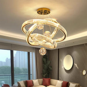 लिविंग रूम लॉबी के लिए आधुनिक लक्जरी राउंड चेंडेलियर और रिमोट कंट्रोल के साथ छत की स्थापना के लिए बनाया गया - Product Image 6