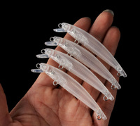 Leurre méné transparent en plastique dur non peint, matériel de pêche vierge, vente en gros, 6.8cm/2.14g