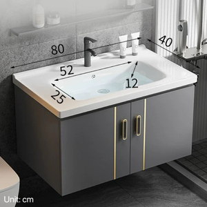 Armadietto da bagno moderno minimalista grigio colore oro manici lavello antigraffio struttura durevole camera da letto casa <span class=keywords><strong>Bar</strong></span> - Product Image 6