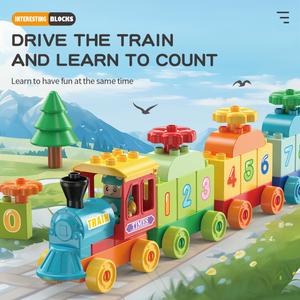 FEELO bebé grandes bloques de construcción coche DIY 56 Uds tren Bigital juguete para niños educativos grandes juegos de bloques de construcción personalización - Product Image 4