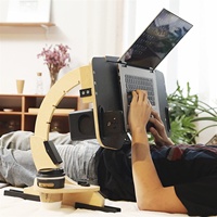 Table d'ordinateur portable de bureau à domicile, lit avec angle réglable, pliable, multifonctionnelle, confortable, pour personne paresseuse, avec support portable