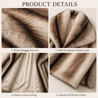 Manteau d'hiver en fausse fourrure pour femme, écologique, grand col rabattable, poches, boutons recouverts, veste chaude de luxe