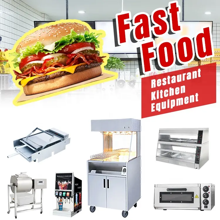 Komplette kfc Full Set Lösung Kommerzielles Restaurant Küchenmaschine Fast Food Catering Equipment