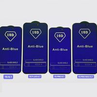 Protecteur d'écran en verre trempé anti-lumière bleue 10D pour iPhone 17 Air 16 15 14 13 12 Pro Max Plus Mini 11 X Xs Xr 8 7 SE2
