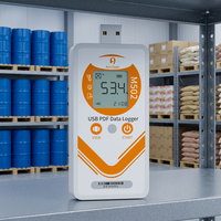 Moniteur de température de cargaison sécurisé M502, rapports PDF/CSV anti-effraction, connexion USB en plastique, OEM/ODM pour le stockage alimentaire et chimique