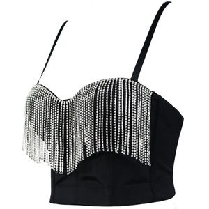 2022 da donna Sexy corsetto Top Bustier abbigliamento da discoteca corto con Top eleganti da ragazza in strass - Product Image 4