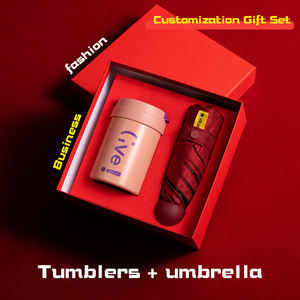 Confezione Regalo Executive <span class=keywords><strong>2</strong></span> in 1: Tumbler in Acciaio Inox 316 da 420ml e Ombrello, Regalo Aziendale con Logo Personalizzato, Gadget Promozionale - Product Image 4