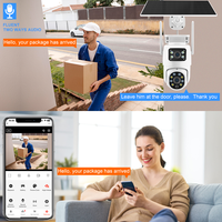 Kamera WiFi Tuya Keamanan Rumah Pintar Sensor CMOS Nirkabel Tenaga Surya Baterai 4G Pelacakan Gerakan Manusia Tahan Air Audio 2 Arah