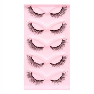 5 Pairs Cat Eye <b>Strip</b> False Eyelashes Thick Oblique Winged Natural Lash Set - Product Image 1