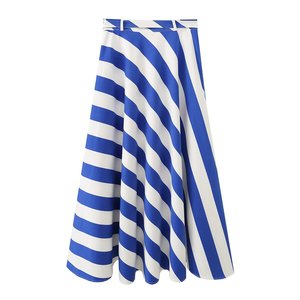 Falda Midi Vintage a Rayas <span class=keywords><strong>con</strong></span> Cinturón y Cintura Alta para Mujer, Diseño Personalizado 2026, OEM/ODM por Fábrica de Ropa China - Product Image 2