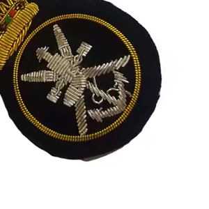 Handmade Gold Bullion Wire Patches & Badges Light Weight Hand Embroidery Patch Hand Made Embroidery Bullion Wire Badges - Product Image 5
