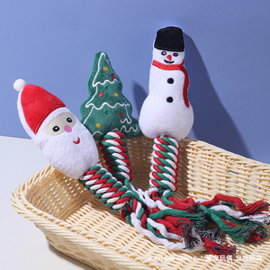 Jouets de Noël rongeurs pour chien, grincement des dents, nettoyage des cordes, nœuds, coton, jouets interactifs pour chiens et chats, soulagement de l'ennui - Product Image 3