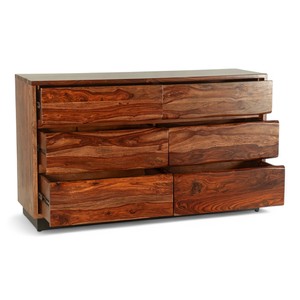 Cassettone antico in legno massello di <span class=keywords><strong>Teak</strong></span> con 6 cassetti e gambe in metallo, credenza naturale per camera da letto o soggiorno - Product Image 2