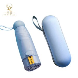 Sombrilla Plegable de 5 Secciones Minilight para Exteriores, Regalo Empresarial Minimalista con Mini Bolsillo, Revestimiento Negro, Apertura Manual, Hecho en China - Product Image 3