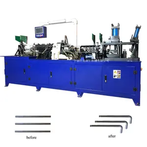 Máquina de producción de llaves allen automática, cabezal de bola de molino, máquina dobladora de achaflanado de letras