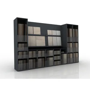 Multi-Format Composition Wood ceramics Tiles Display Stand Rack Showroom Porcelain Tile Display Stands