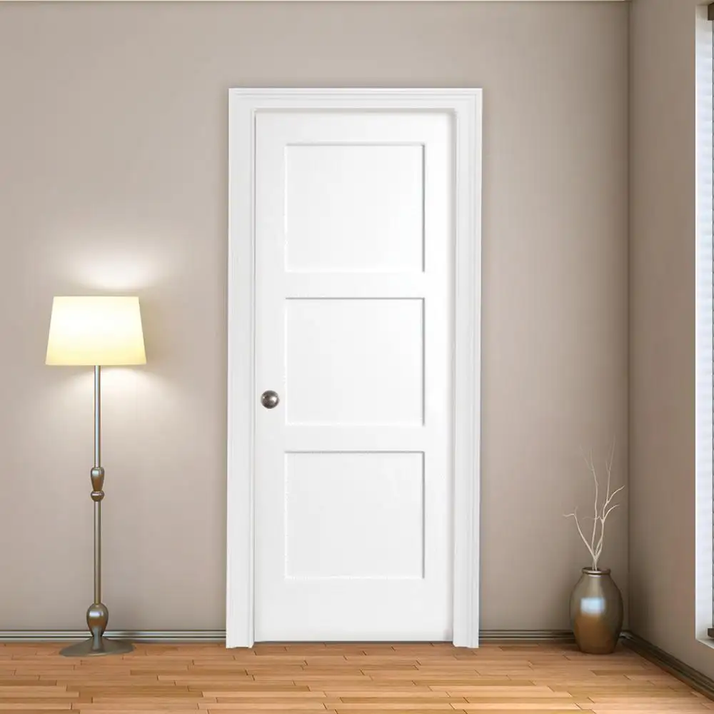Puerta interior de madera para dormitorio, diseño simple, gran oferta