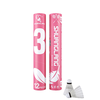 Volant de badminton professionnel haut de gamme en plumes de canard hybrides, léger, pour tournoi, sandwich 2 couches |   Fabrication directe OEM/ODM