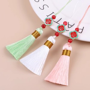 Two Tone Four Leaf Clover Tassel Pendant Decorative Ornament For <b>Bookmark</b> Phone Case USB Drive Gift Wholesale - Product Image 1
