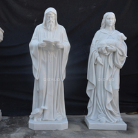 Statue religieuse de St Charbel en marbre de pierre catholique faite à la main de taille réelle