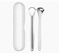 Kit de soins bucco-dentaires portable best-seller, gratte-langue en acier inoxydable pour une haleine fraîche