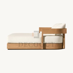كراسي استلقاء للشمس مع سرير نهاري مزدوج Teak للشاطئ والفناء والحديقة - Product Image 6