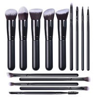DailyQueen Premium Lot de 14 pinceaux de maquillage synthétiques rose doré comprenant un fond de teint en poudre pour ombres à paupières mascaras échantillon gratuit