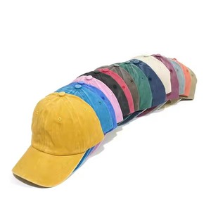 Bán buôn trống rửa không có cấu trúc cấu hình thấp CHA Mũ biểu tượng tùy chỉnh bông đồng bằng strapback Mũ bóng chày cổ điển - Product Image 5