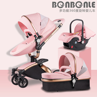 Poussette Bébé de Luxe Système de Voyage en Gros à Bas Prix 3 en 1 avec Nacelle et Siège Auto