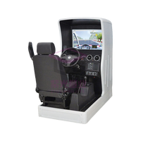 Simulateur de Conduite de Voiture Électrique à Vendre à Chaud, à Simulation Active et Passive, avec Coque ABS, Structure en Acier, Cabine Blanche et Siège Unique