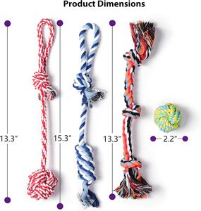 Ensemble de jouets pour chien en corde de coton de haute qualité en gros, jouets pour animaux de compagnie pour chien - Product Image 4