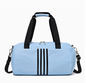 Bolsa de Viaje Deportiva Impermeable de Nailon Beige a Rayas para Mujer, Bolso de Mano de Fin de Semana con Asas y Correa para el Hombro, Gran Capacidad - Product Image 3