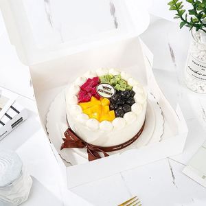 Hot Selling Biodegradable White <b>Square</b> Cake Box Window Cardboard Paperboard Embossing Matt/Glossy UV Coating Varnishing - Product Image 4