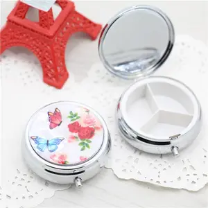 Fashion epoxy Logo Small Pill Box for Travel Promotional Gift