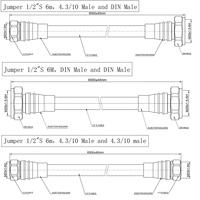 Low Pim Koaxial-Schott-Überspannung schutz 4.3 /10 Stecker 1/2 Super flex Rf-Überbrückung kabel 4.3-10 Stecker 5M