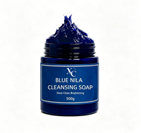 Savon éclaircissant pour le visage Aker Fassi, soin de la peau personnalisé à étiquette privée, savon naturel doux et éclatant, savon bleu Nila