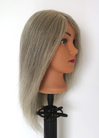 Tête de Mannequin Coiffeur en Gros, 100% Cheveux Humains Réels, Tête d'Entraînement pour la Pratique et l'Enseignement du Coiffage