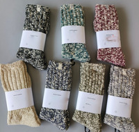 Calcetines de punto acanalado gruesos, térmicos, cálidos y cómodos para mujer