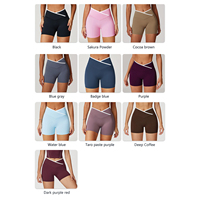 Pantalon de contraste de couleur coupe en V pour femmes en gros Short de cyclisme de yoga d'entraînement extensible dans les quatre sens à séchage rapide