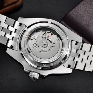 Berjani GMT Men's Automatic Mechanical <b>Watch</b> Stainless Steel <b>Case</b> 12.5mm Water Resistant Multiple Time Zone Luminous Sport <b>Watch</b> - Product Image 4