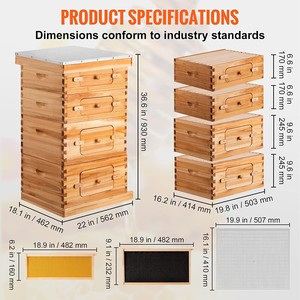 Equipo de Apicultura: <span class=keywords><strong>Colmena</strong></span> de Abejas de Madera de 4 Niveles y 10 Cuadros - Product Image 6