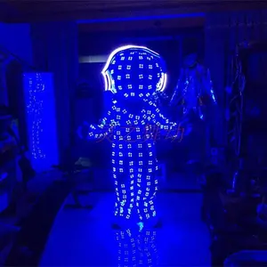 Ledロボット服服ナイトクラブのためのルミナスダンスパフォーマンスショーledライトアップcpstumesダンスコスチュームledロボットスーツ