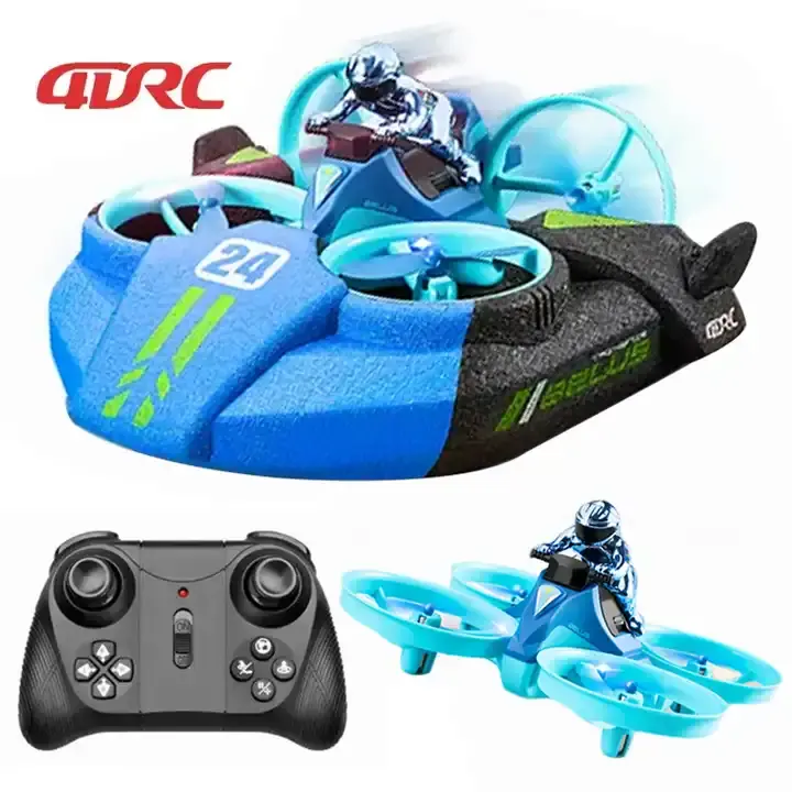 V24 3-1 Mini RC Drone Hovercraft hava uçuş/arazi/su sürüş Quadcopter çocuk açık RC Drone uzaktan kumanda uçak oyuncak