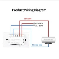 Interruptor de botón de calentador de agua WiFi inteligente Tuya 20A 40A estándar de la UE aplicación Smart Life Control de voz funciona con Alexa Google Home
