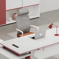 Bureau de direction en L de haute qualité avec armoire de rangement, bureau moderne blanc pour la maison ou le bureau du directeur