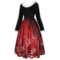 Costume de cosplay de Noël et d'Halloween, robe imprimée sur le thème de Noël, pour une ambiance familiale et des événements festifs