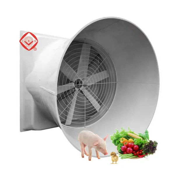 Plastic Cooling System Wall Fiberglass Ventilation Fan FRP Exhaust Fan Elbow Axial Flow Poultry Extractor for Pig Chicken House