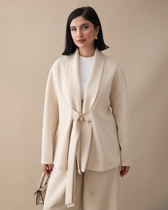 Ensemble Abaya Loriya de haute qualité pour femmes musulmanes, haut à détail cravate et pantalon large, collection automne/printemps - Mode islamique modeste - Product Image 2