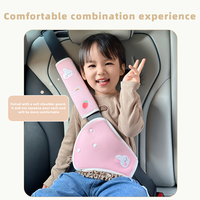 Protège-ceinture de sécurité pour siège auto enfant avec coussin multifonction en coton tricoté pour poussette, pour une conduite sécurisée des bébés aux enfants, rose
